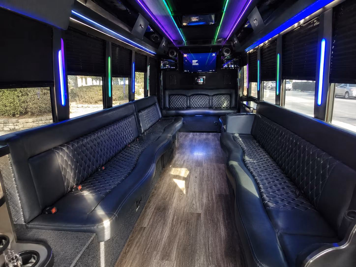 aurora 15 passenger party bus interior