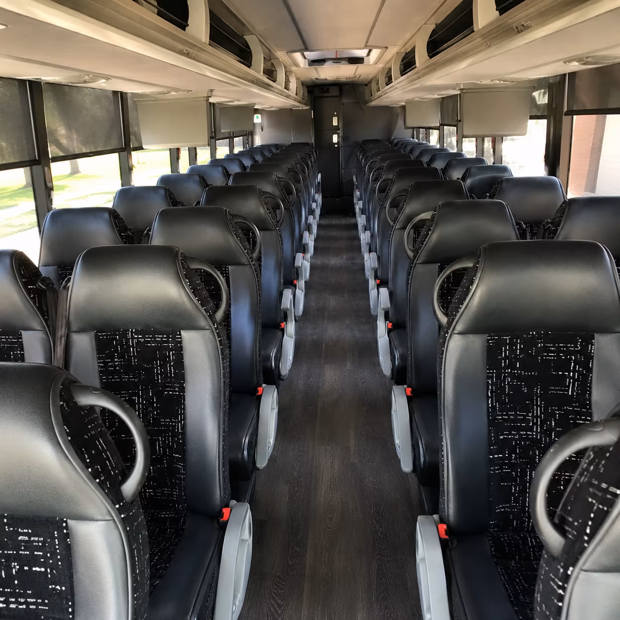 aurora 56 passenger charter bus inside