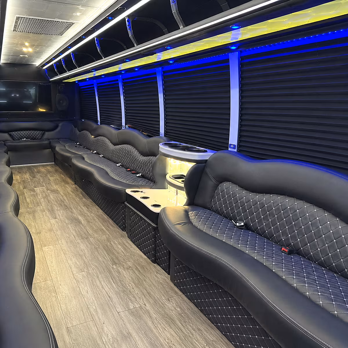 aurora party bus rental interior